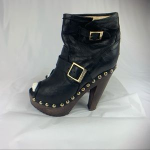 Jimmy Choo Black leather Platform Heels size 39